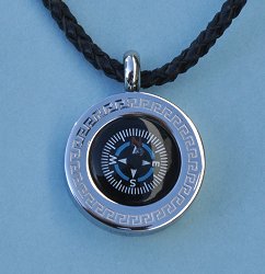Stainless Steel Greek Compass Pendant