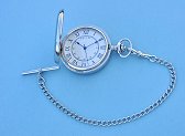 Dalvey Full Hunter Stainless Steel Pocket Watch with Pocket Chain