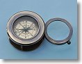 Antique Patina Desk Compass with Swivel Magnifier
