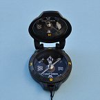 Stanley London Black Luminescent Pocket Compass with Lid Open