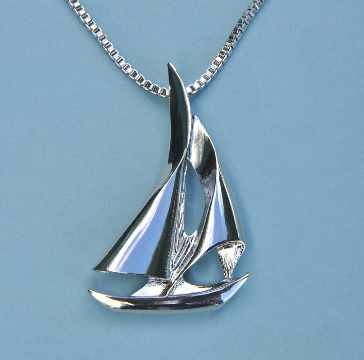 Sailboat Pendant with Chain