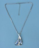 Large Size Sailboat Pendant with Chain
