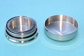 Collapsed Small 2 oz. Stainless Steel Drinking Cup with Lid