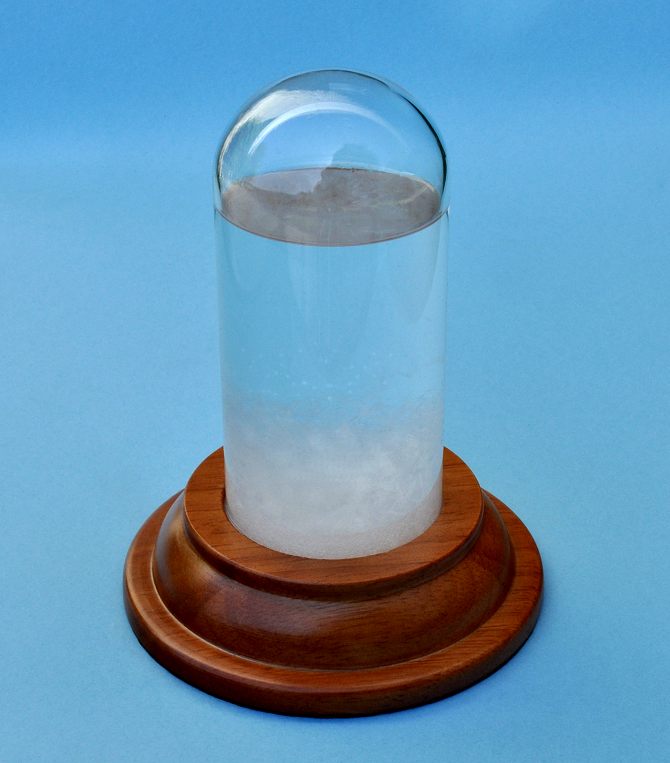 Stanley London Storm Glass with Hardwood Base