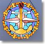 Anchor, Ship's Wheel, Compass Rose Stained Glass