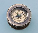 Stanley London Antique Patina Desk Compass with Swivel Magnifier
