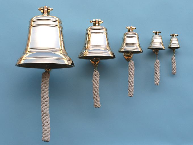 Eight Sizes of Solid Brass Ship's Bells