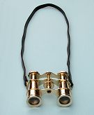 Small Binoculars with Leather Neck Strap