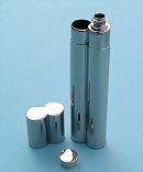Stainless Steel Flask and Single Cigar Holder