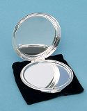 Round Compact Mirror with Lid Open