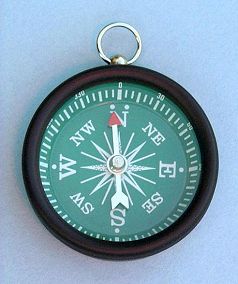 Green Open Face Pocket Compass