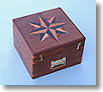 Large Boxed Compass with Inlaid Compass Rose