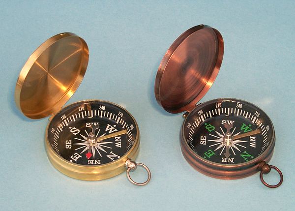 Lightweight Brass Pocket Compasses