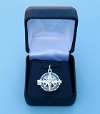 Compass Rose Design Silver Compass Locket in Hinged Gift Box