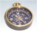 Black Powder Coated Brass Pocket Compass