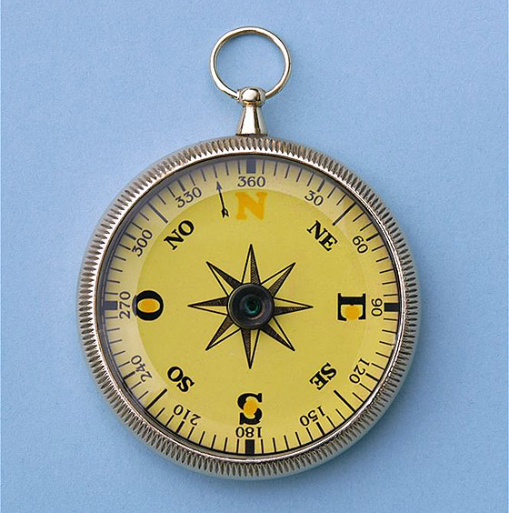 Open Face Mariner's Compass with Beveled Glass