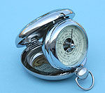 Side view of barometer in travel case