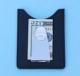 Front of Black Leather Credit Card Wallet