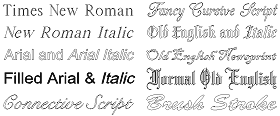Suggested Engraving Fonts
