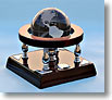 Mahogany Desk Clock with Crystal Globe