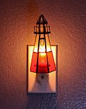 Lighthouse Stained Glass Night Light with Automatic Photocell