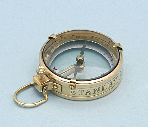 Map Reading Magnetic Compass<br>with Optical Glass Paperweight and Hardwood Case