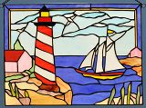 Detail of Lighthouse and Sailboat